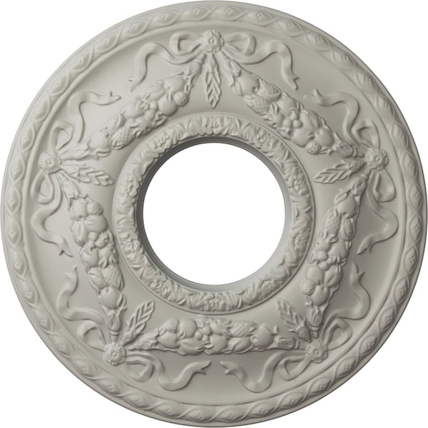 Ekena Millwork Hurley Ceiling Medallion (Fits Canopies up to 7 1/4"), 22 1/8"OD x 7 1/4"ID x 1 3/4"P, Pot of Cream CM26HUPCF - main